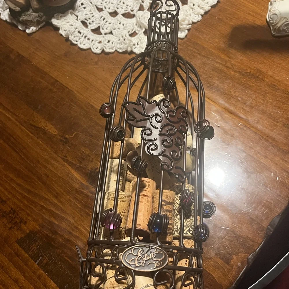 Epic Black Decorative Metal Birdcage Cork Holder - Home Accents